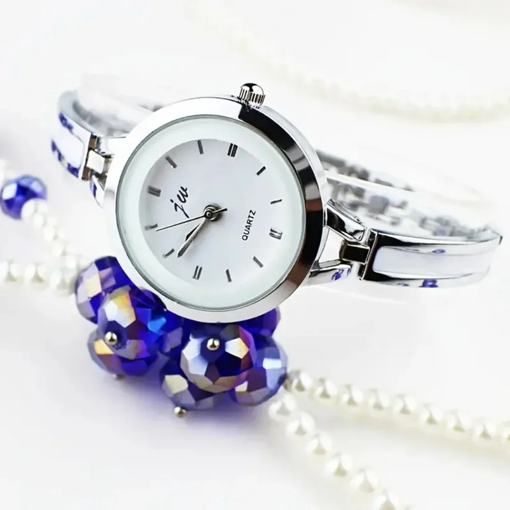 Silver Stainless Steel Women's Quartz Watch White